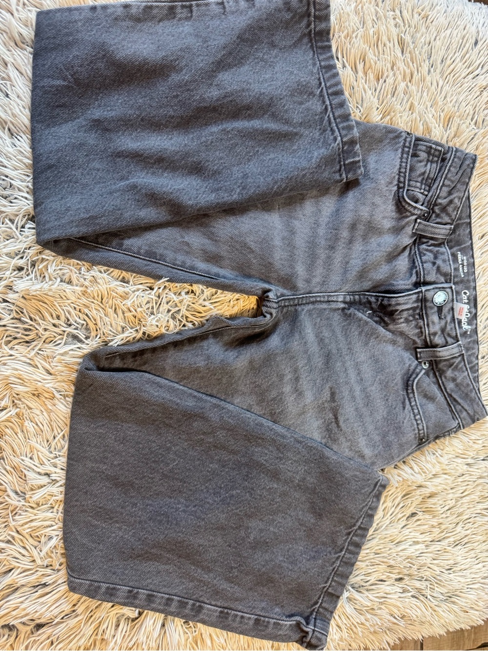 Charter Club Wide Leg Jeans in Washed Charcoal Black